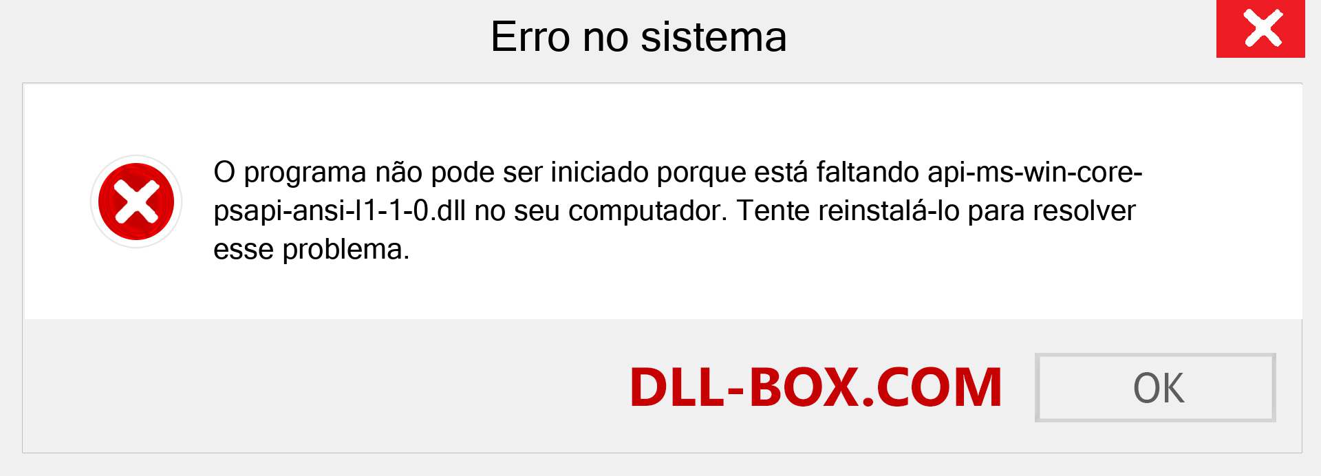 Arquivo api-ms-win-core-psapi-ansi-l1-1-0.dll ausente ?. Download para Windows 7, 8, 10 - Correção de erro ausente api-ms-win-core-psapi-ansi-l1-1-0 dll no Windows, fotos, imagens
